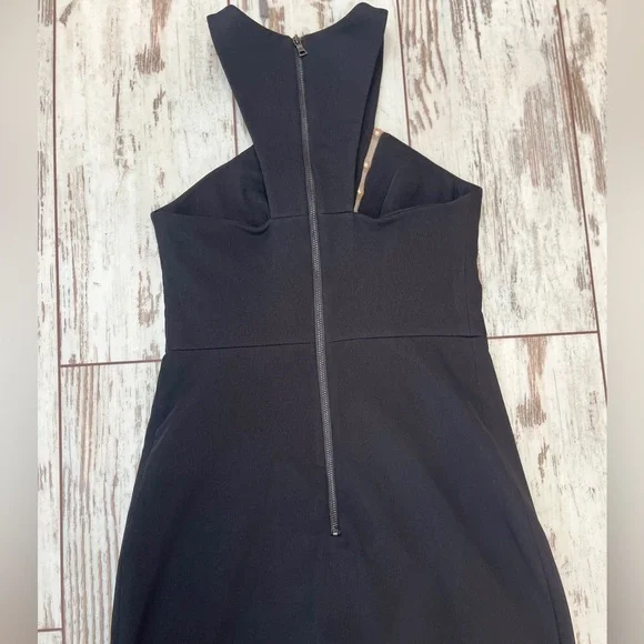 Three Floor Black Embellished Mesh Halter Dress Size 0 XXS Zip Back NWT - Picture 8 of 16